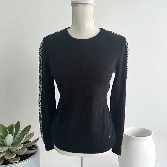 JACK NICKLAUS Women's Black Wool Blend Striped Sweater Size Small - Picture 1 of 7